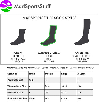 Hockey Player Athletic Crew Socks (Multiple Colors)