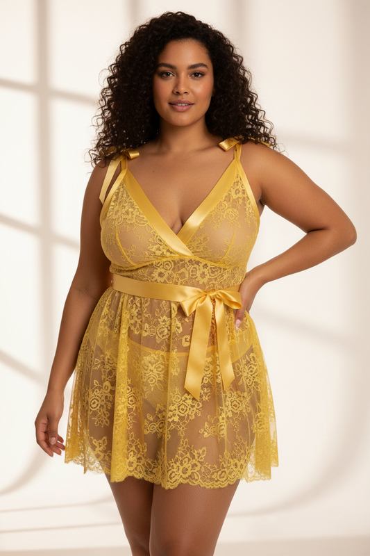 Lingerie for Women Lace Babydoll Sleepwear Boudoir Outfits plus Size Langeray XS-5XL