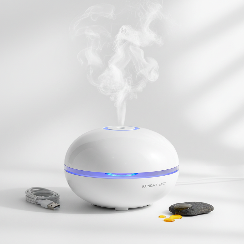 New UFO Raindrop Humidifier Water Drop Air Humidifier USB Aromatherapy Essential Oils Aroma Air Diffuser Household Mist Maker Home Decor